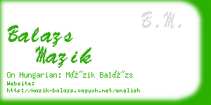 balazs mazik business card